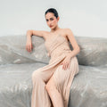 Blush Elegance Draped Gown